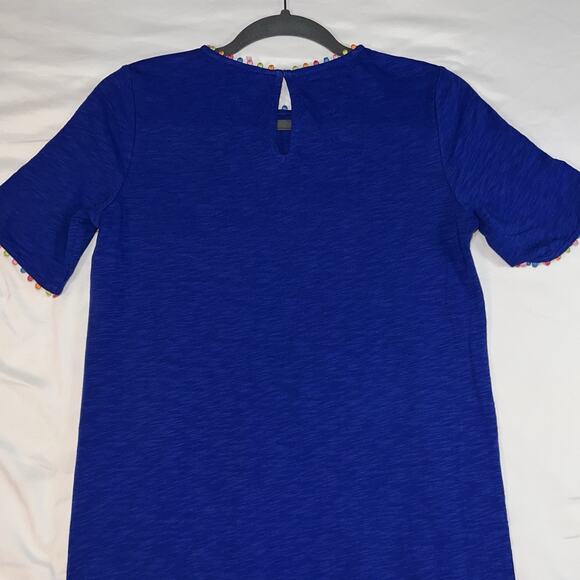 BODEN Charlie PomPom T Shirt Dress Womens Size 0R Blue Cotton Vacation Ready NWT - Picture 11 of 15